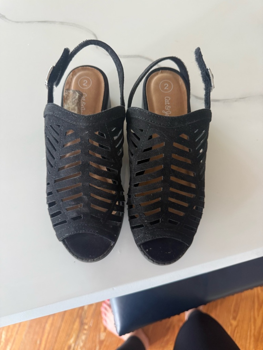 Girls black heeled Sandals